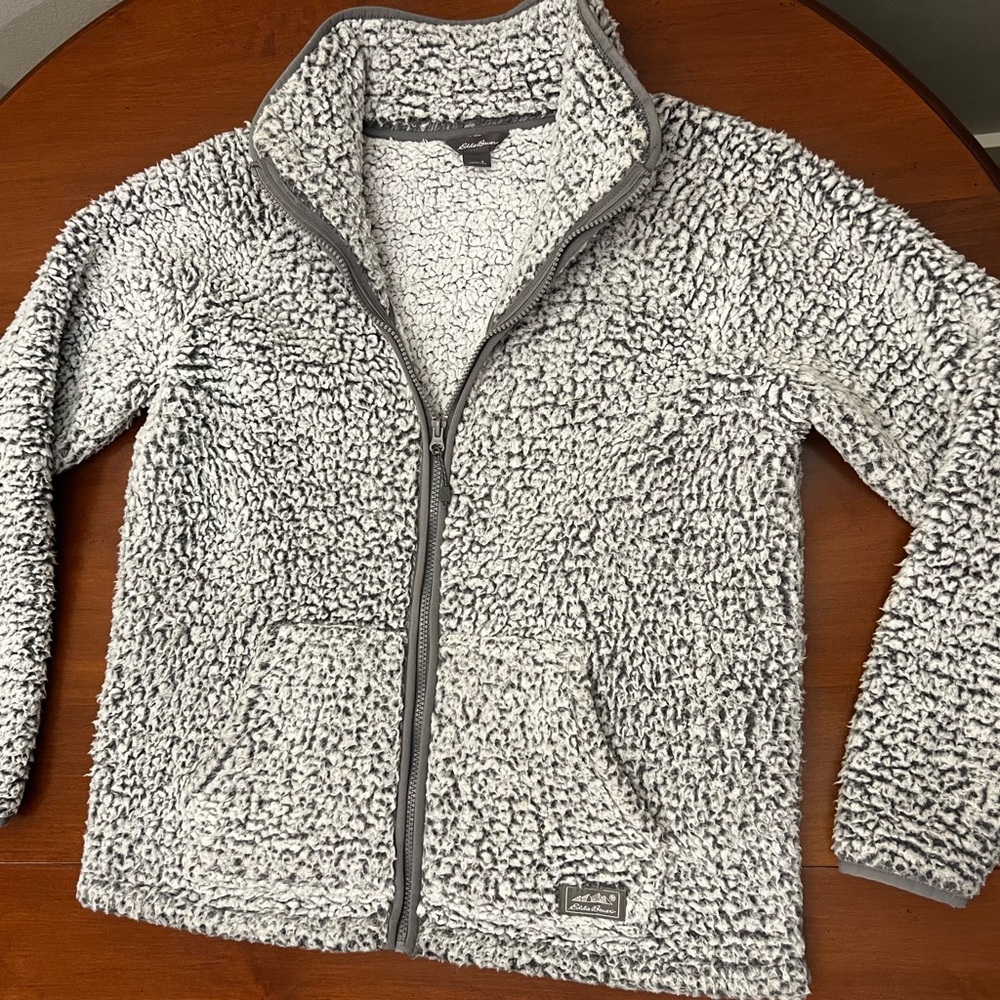 Eddie Bauer Soft Gray Sherpa Jacket